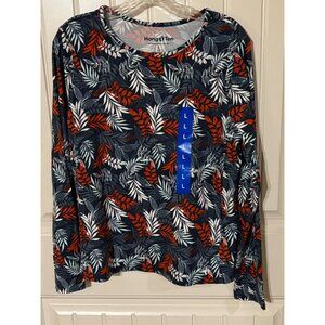 Hang Ten Women's UPF 50+‎ Long Sleeve Shirt Floral Design Quick Dry Size L